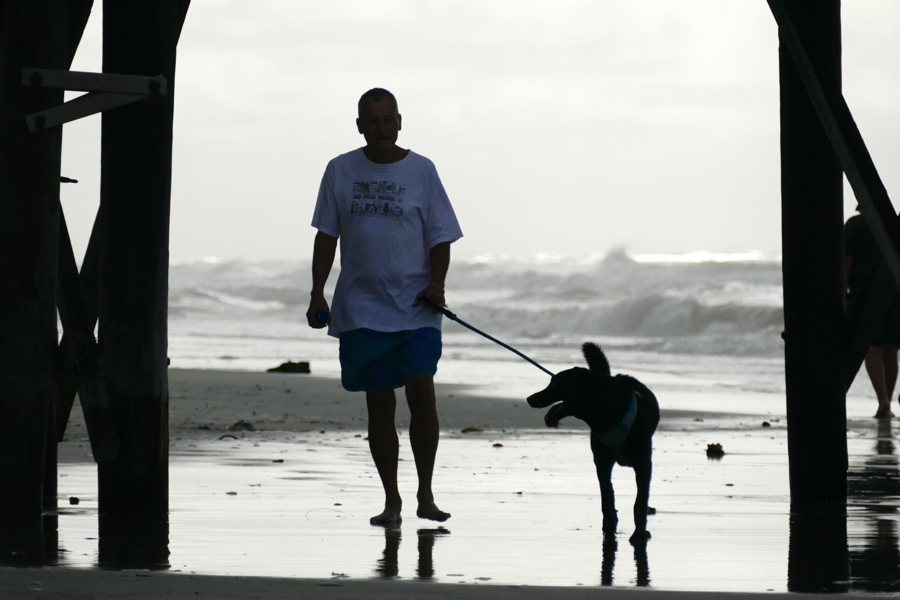 Walking the dog at Cherry Grove
